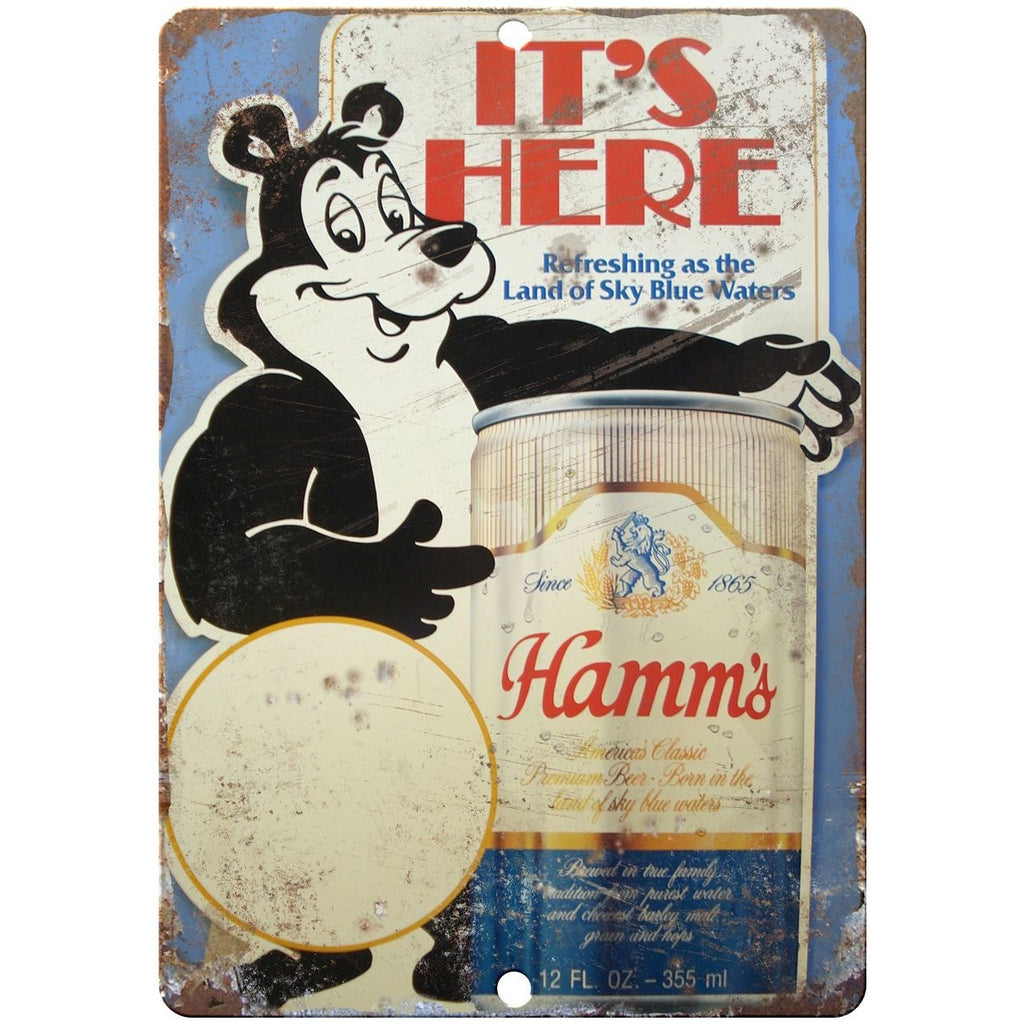10" x 7" Metal Sign - Hamms Beer - Vintage Look Reproduction