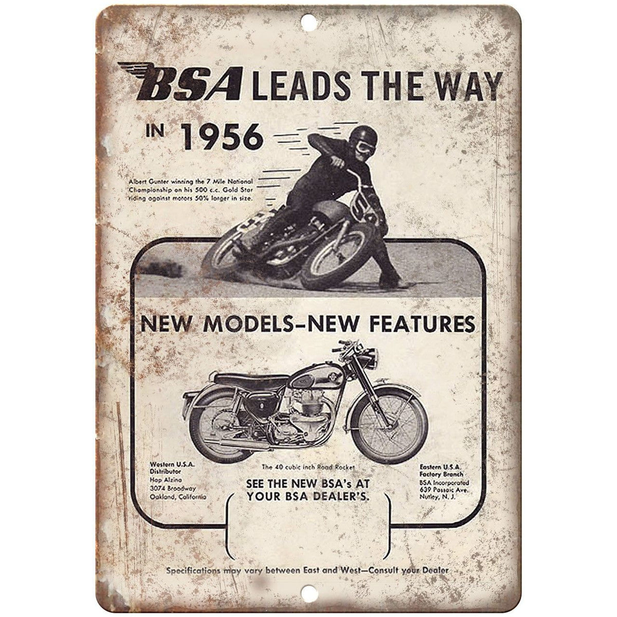 1956 BSA Motorcycle Vintage Garage Ad 9