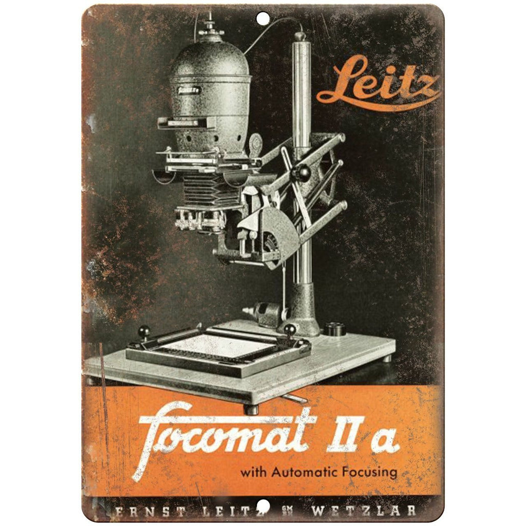 Leica Format 2 Ernst Leitz Wetzlar 10" x 7" Retro Look Metal Sign