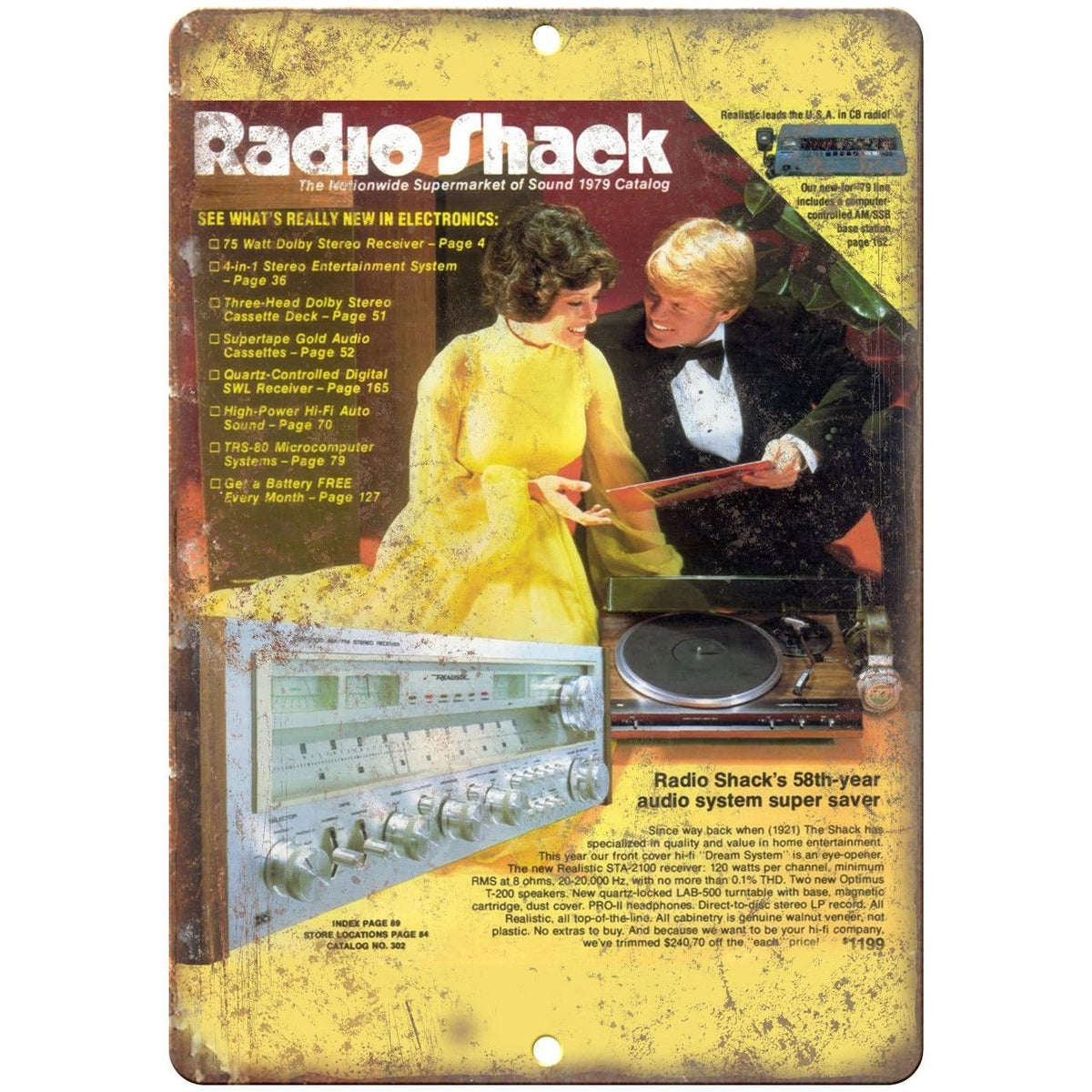 Radio Shack 1979 Electronics Catalog Cover 10" x 7" Reproduction Metal