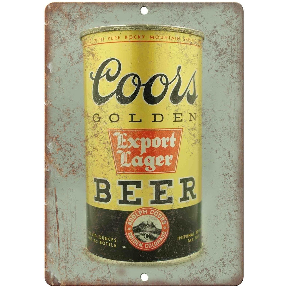 Coors Golden Export Lager Beer Vintage Ad 10 X 7 Reproduction Metal