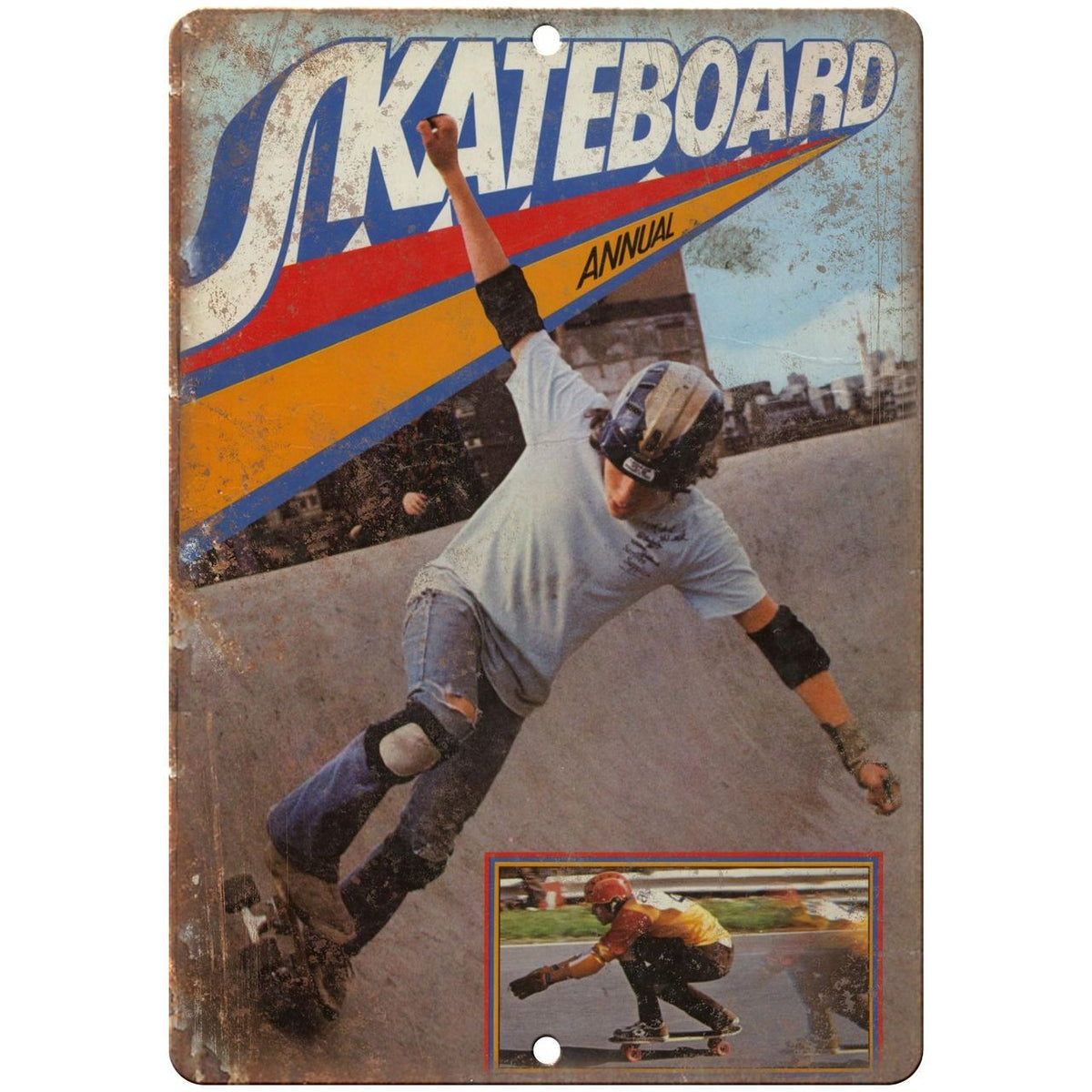 Panneau Publicitaire Vintage En Métal - Skuda Vintage Skateboard Ad - 12x9 Pouces - Reproduction Neuve