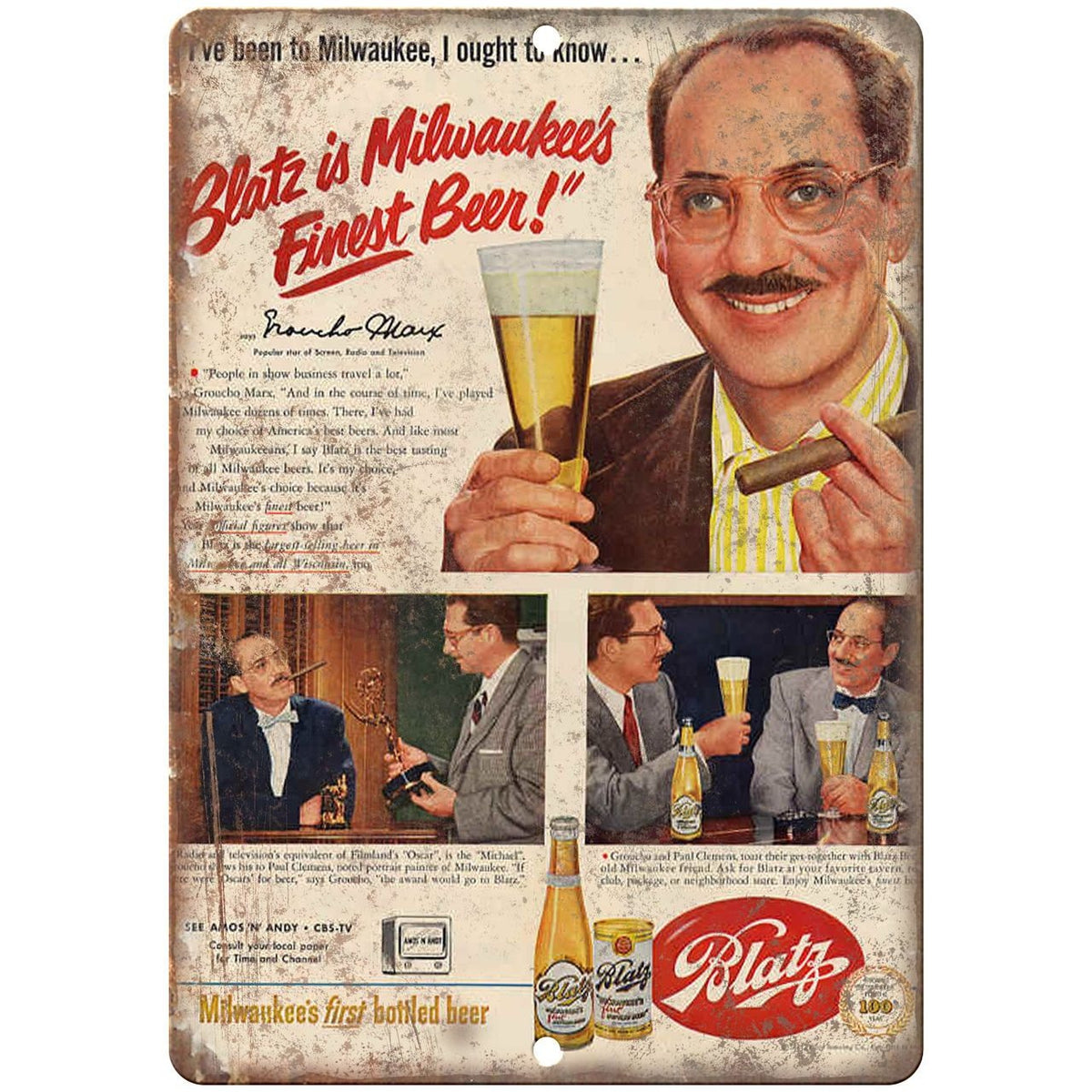 Blatz Brewery Painting, Postcard