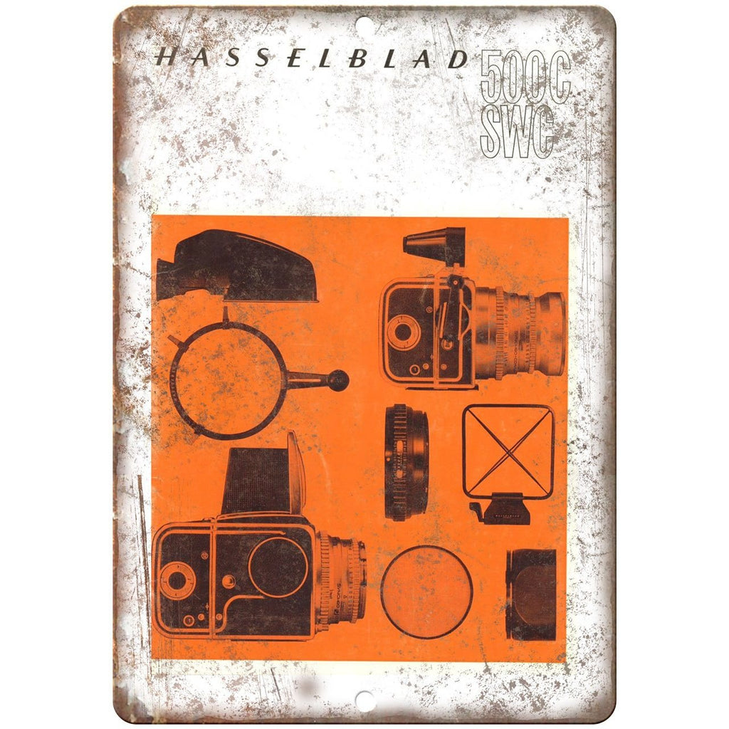 Hasselblad 500C Film Camera 10" x 7" Retro Look Metal Sign