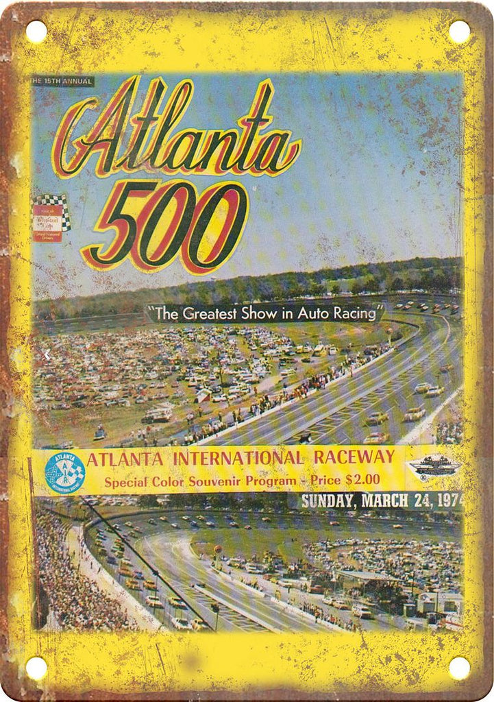 Atlanta 500 Atlanta Raceway Program Reproduction Metal Sign