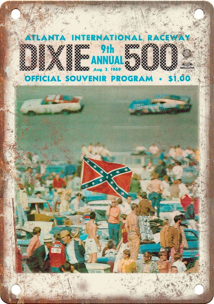 Atlanta Internationl Raceway Dixie 500 Reproduction Metal Sign