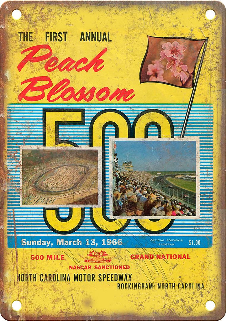 Peach Blossom 500 Vintage Racing Ad Reproduction Metal Sign