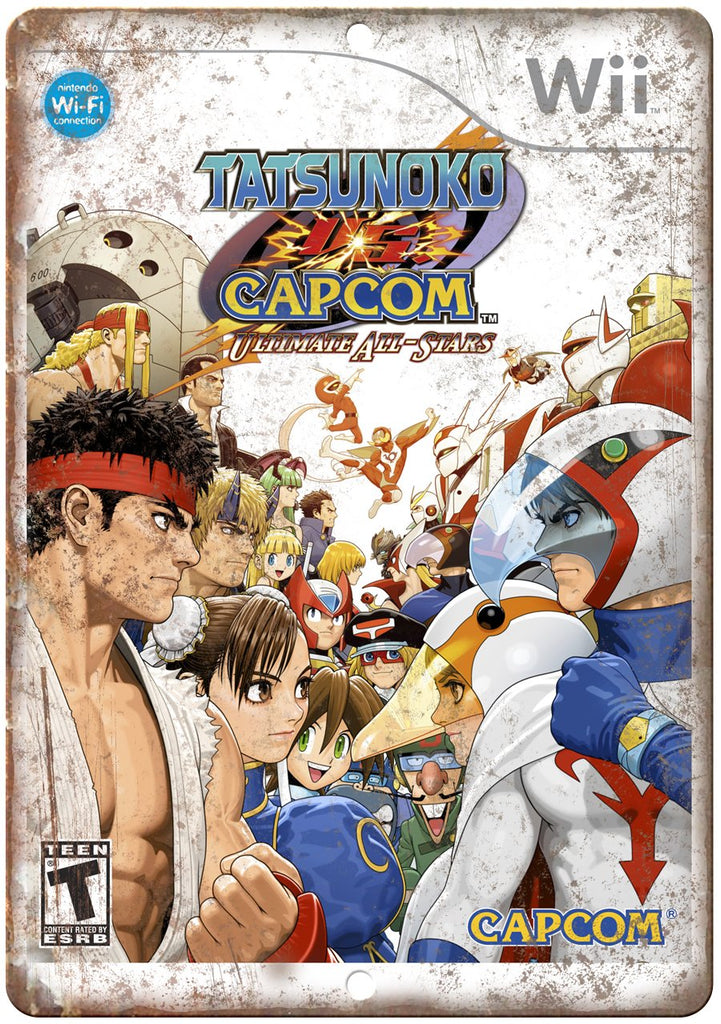 Tatsunoko Capcom Nintendo Wii Cartridge Art Gaming Metal Sign