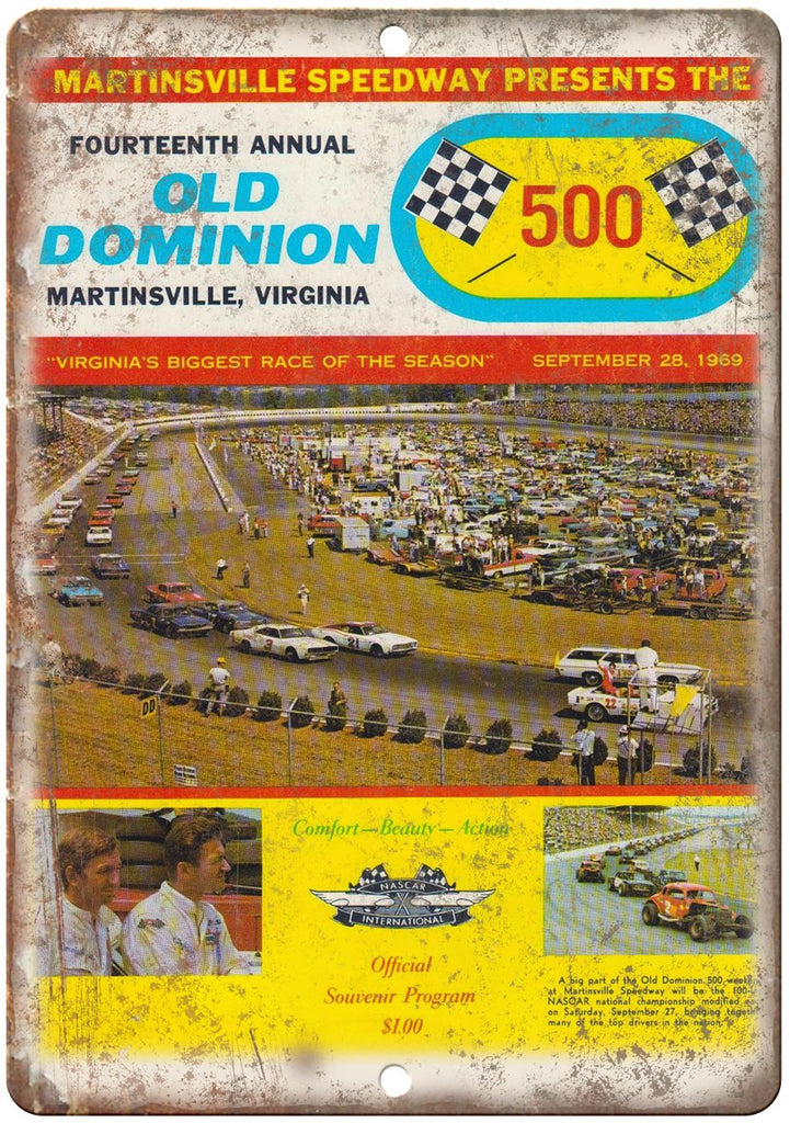Old Dominion 500 Martinsville Speedway Metal Sign