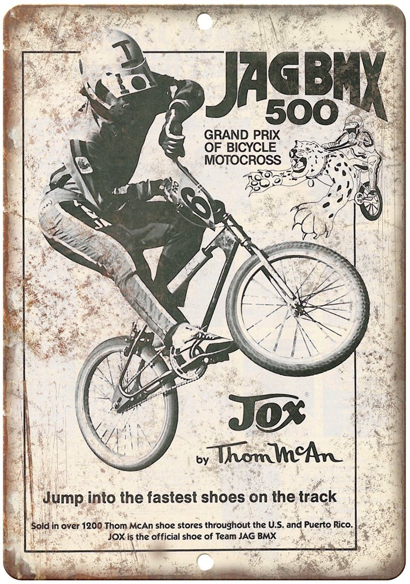 JAG BMX JoX Thom Mcan Sneaker Ad Metal Sign Rusty Walls – Rusty