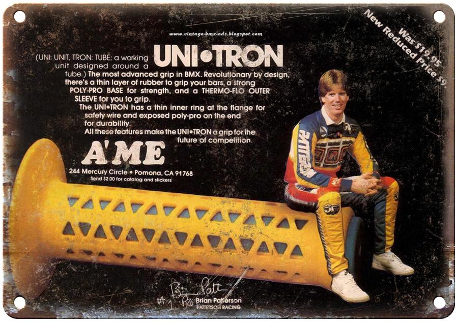 Uni Tron A'me BMX Grips Brian Patterson Metal Sign
