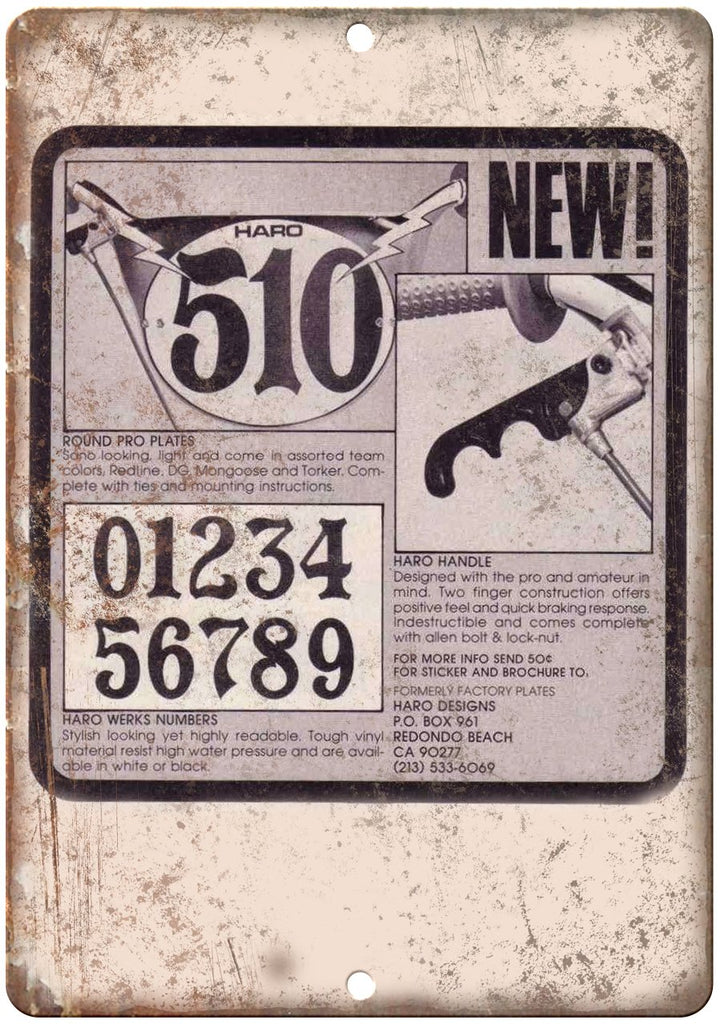 HARO BMX Number Plate Ad Metal Sign