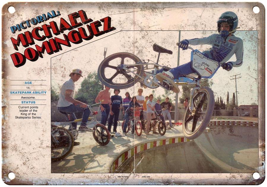 Michael Dominguez, BMX Racing Ad Metal Sign