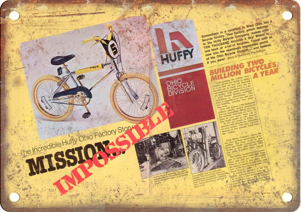 Retro 80s BMX Bicycle Motocross Action Metal Sign