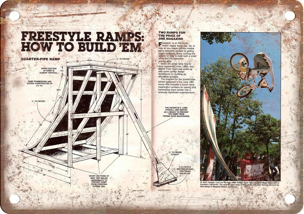 Freestyle BMX Ramp Racing Magazine Ad Metal Sign