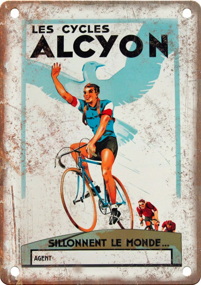 Vintage Alcyon Cycling  Poster Reproduction Metal Sign