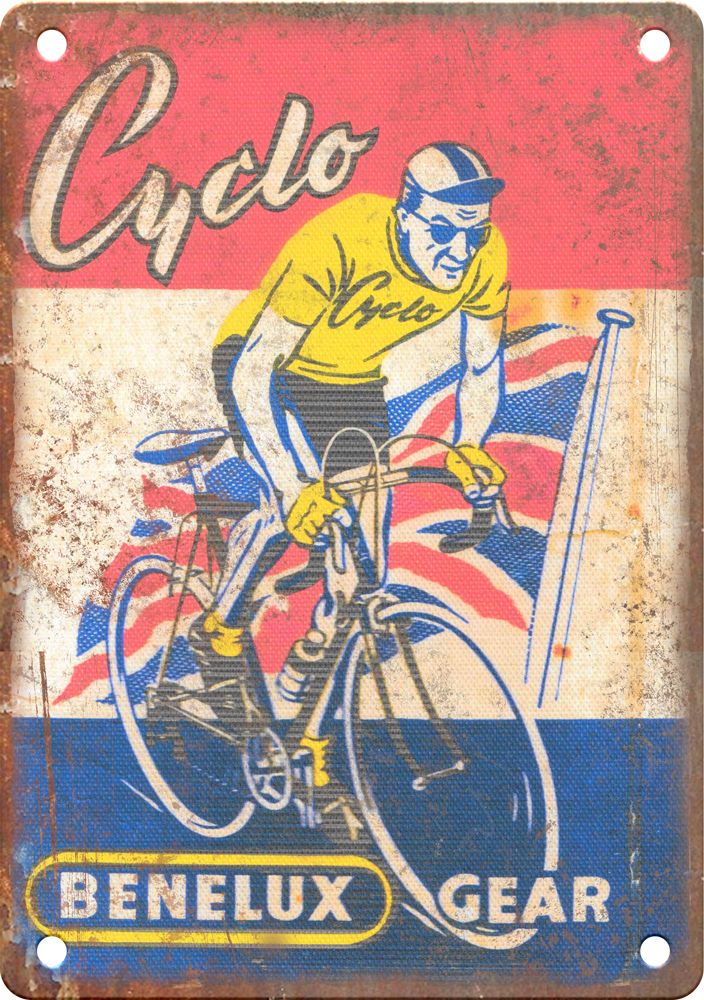 Vintage Cyclo Benelux Gear Cycling Poster Reproduction Metal Sign