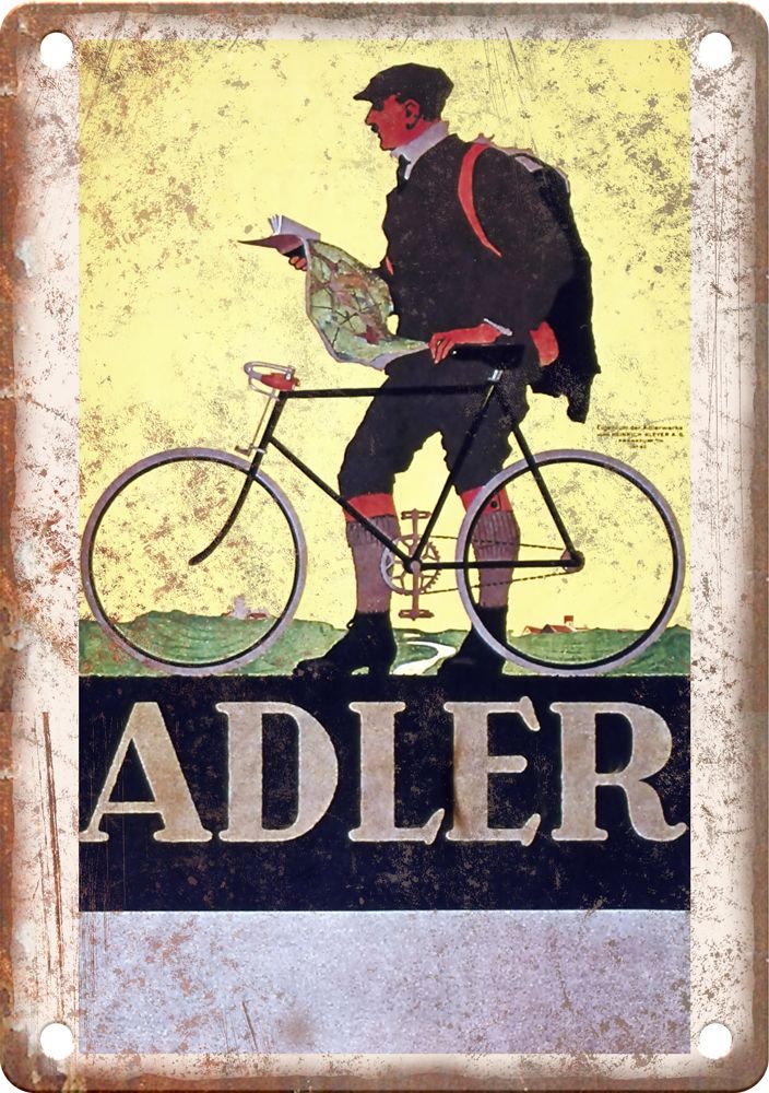 Vintage Adler Cycling Poster Reproduction Metal Sign