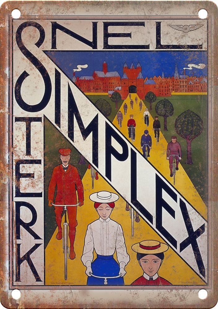 Vintage Snel Simplex Sterk Cycling Poster Reproduction Metal Sign