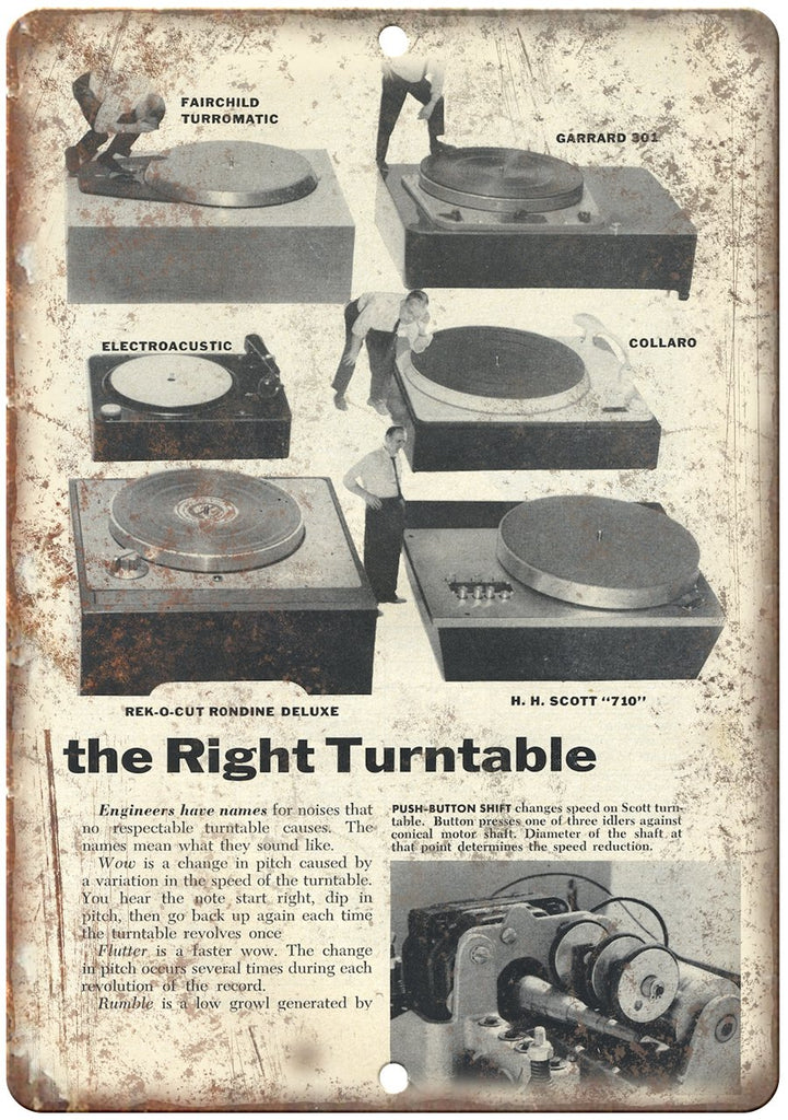 Vintage Turntable Ad Gerrard Collaro Ad Metal Sign