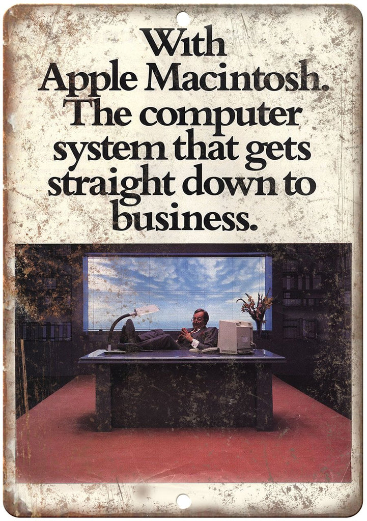 Apple Macintosh Vintage Computer Ad Metal Sign