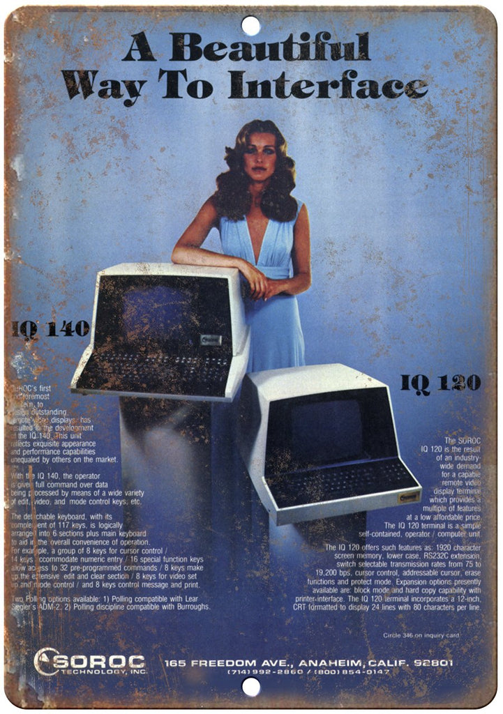Soroc Technology IQ 140 IQ 120 Vintage Ad Metal Sign
