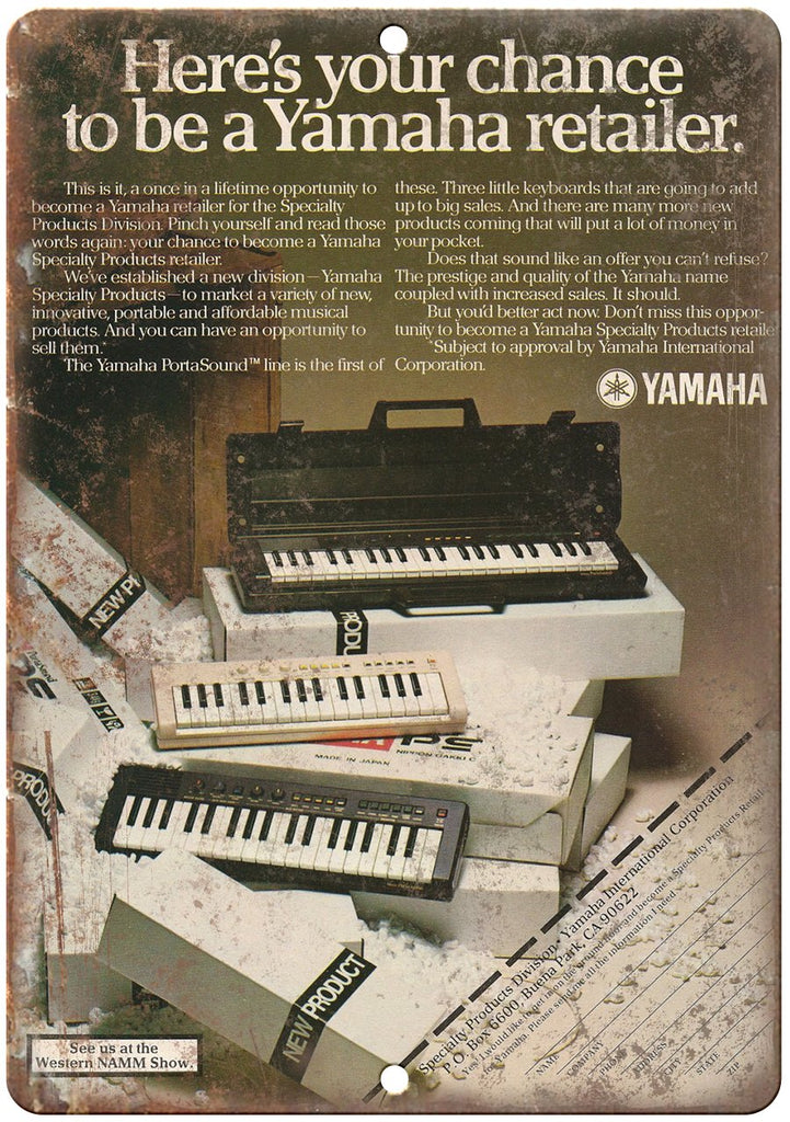 Copy of Yahama Keyboard Instrument Vintage Ad Metal Sign