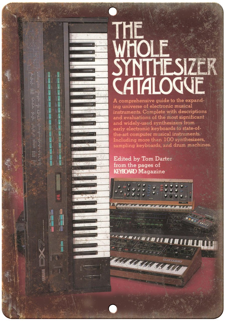 Synthesizer Keyboard Vintage Ad Metal Sign