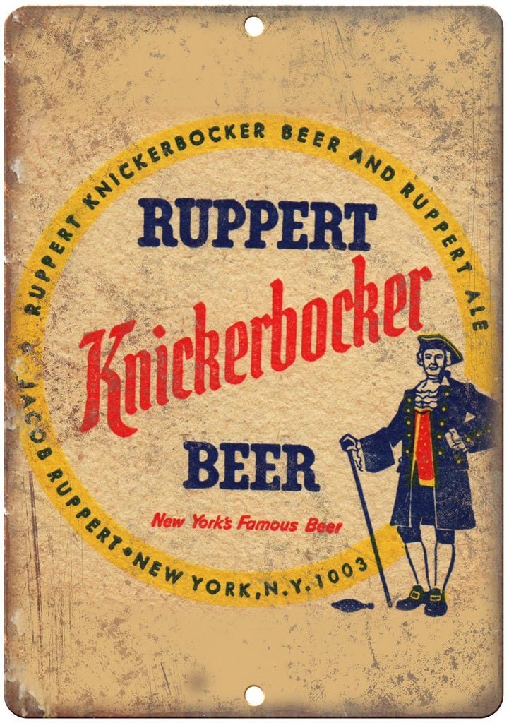 Ruppert Knickerbocker Beer Ad Metal Sign
