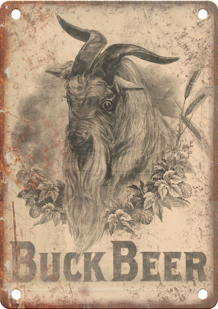 Vintage Buck Beer Reproduction Metal Sign