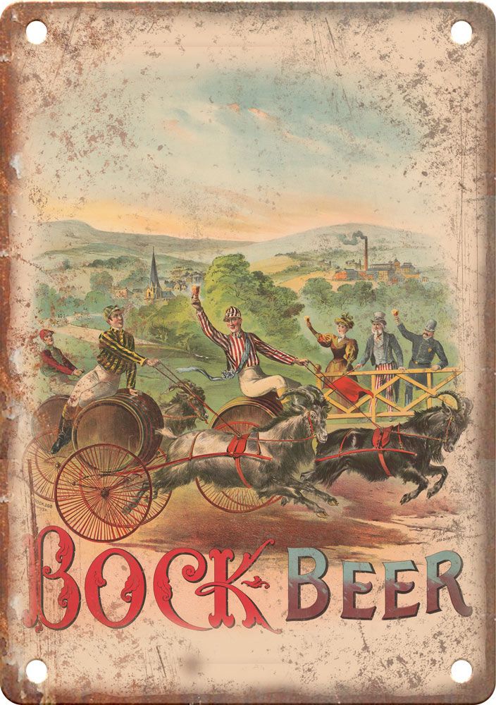 Vintage Bock Beer Reproduction Metal Sign