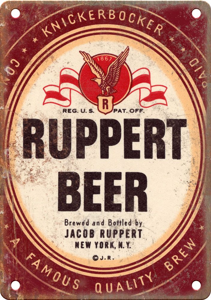Ruppert Beer Knickerbocker Vintage Ad Reproduction Metal Sign