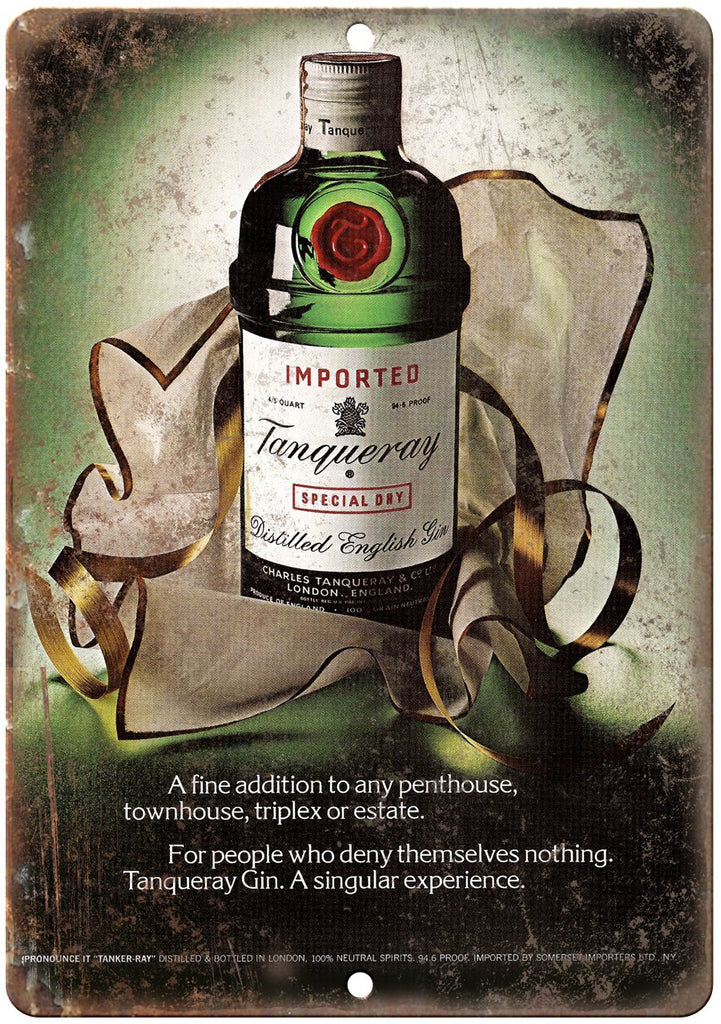 Tanqueray Distilled Gin Metal Sign