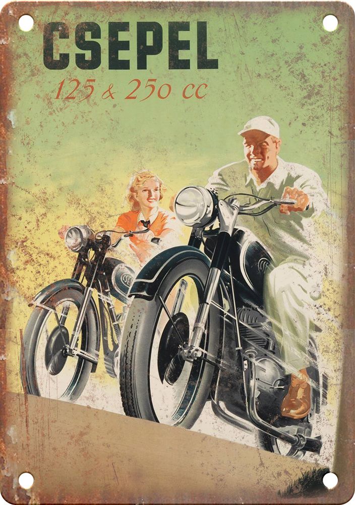Vintage Motorcycle Poster Art Reproduction Metal Sign