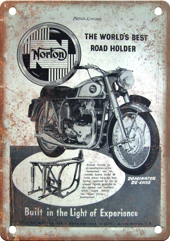 Vintage Motorcycle Ad Reproduction Metal Sign