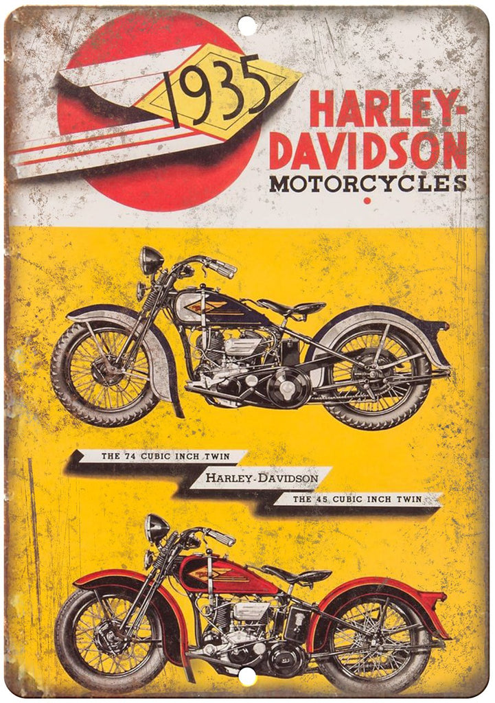 1935 Harley Davidson Motorcycles Ad Metal Sign