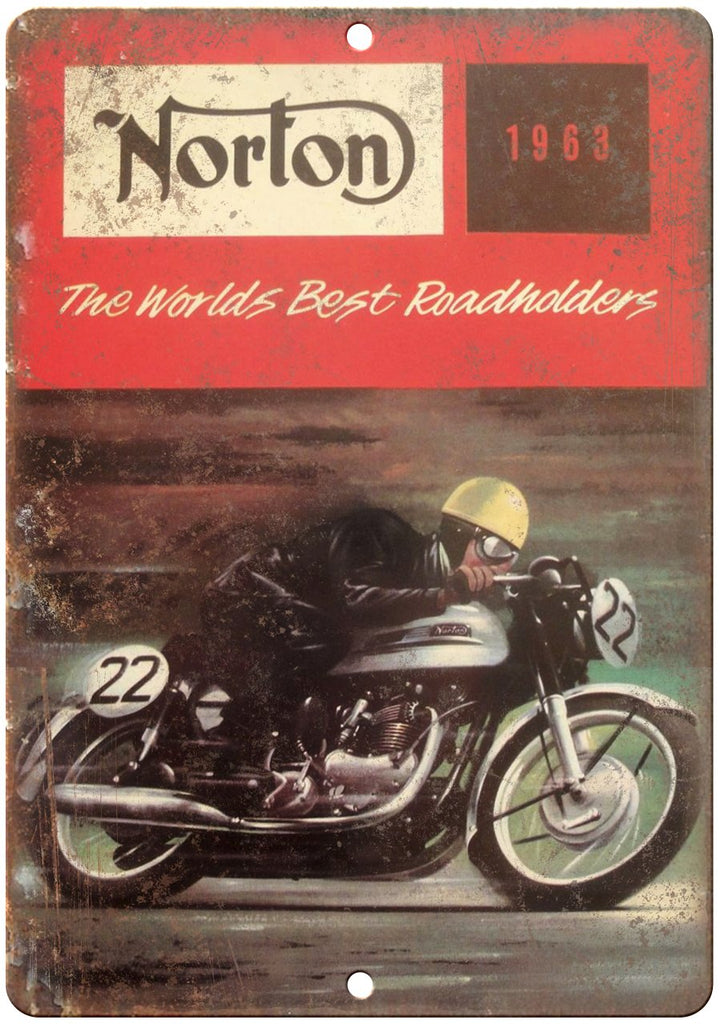 1963 Norton Motorcycle Roadholders Ad Metal Sign