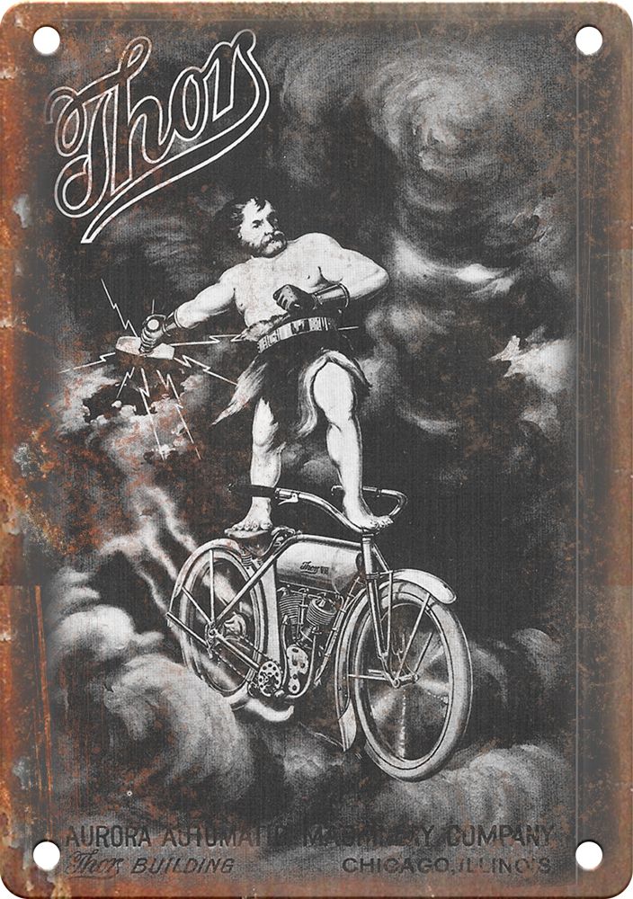Vintage Thor Motorcycle Poster Art Reproduction Metal Sign