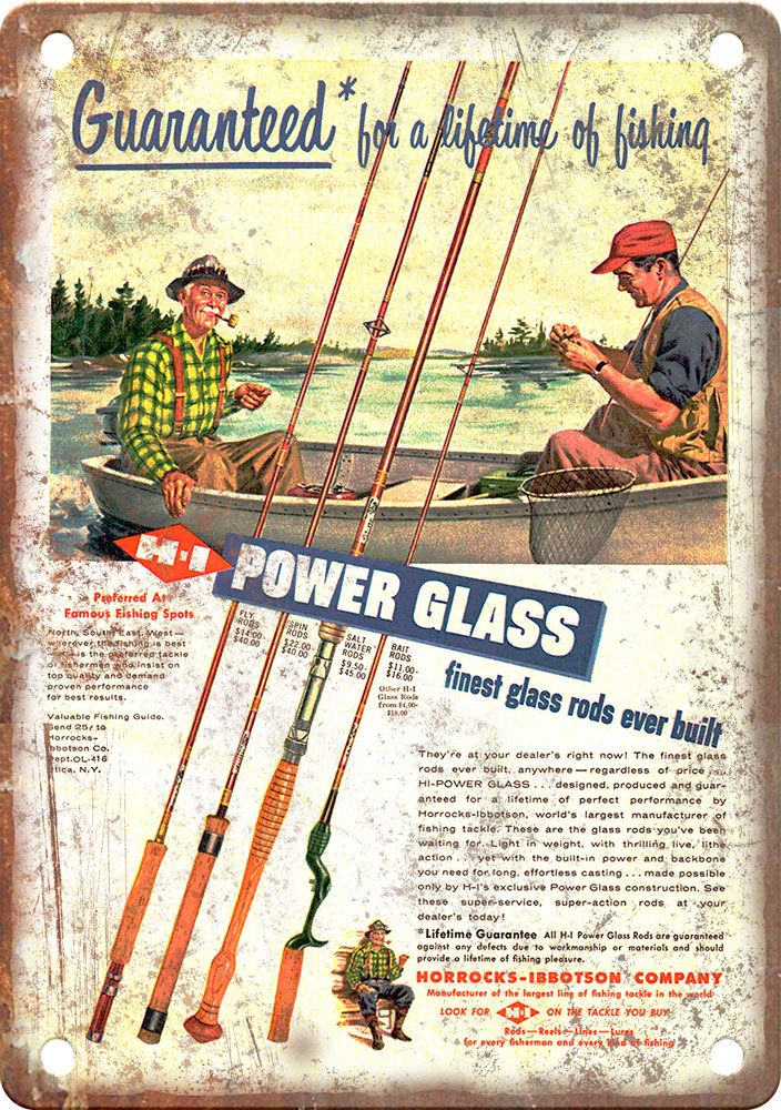 Vintage Horrocks Ibbotson Fishing Ad Reproduction Metal Sign