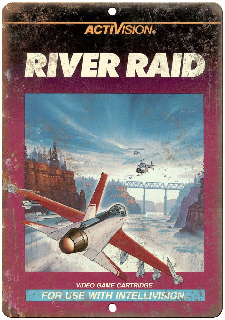 Activision River Raid Video Game Ad Metal Sign