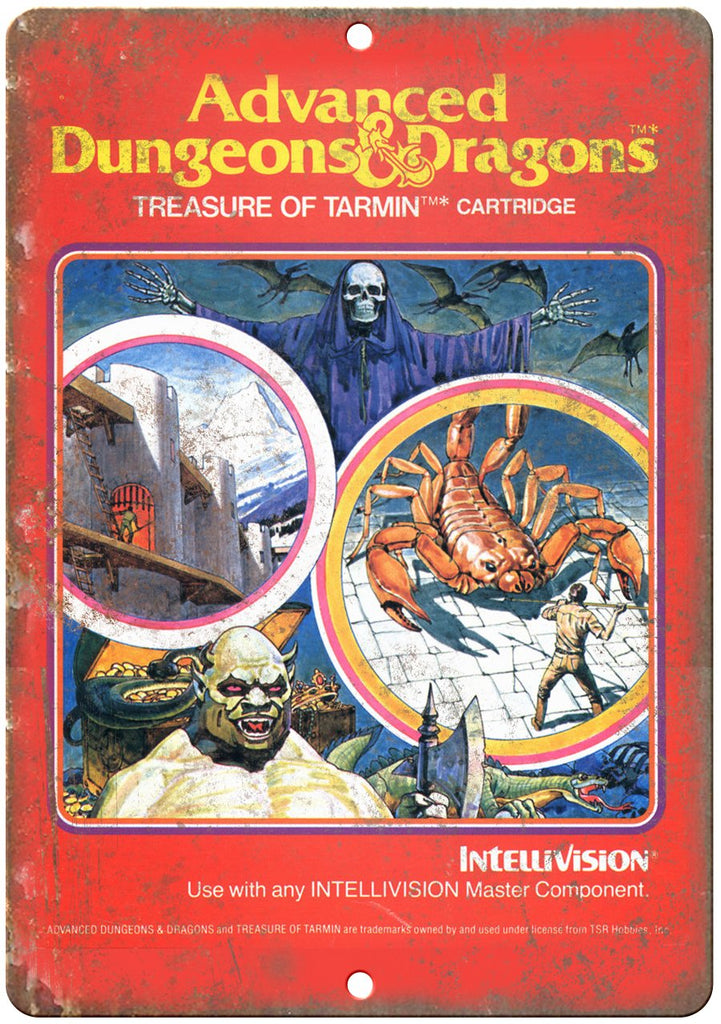 Dungeons & Dragons Treasure of Tarmin Cartridge Art Metal Sign