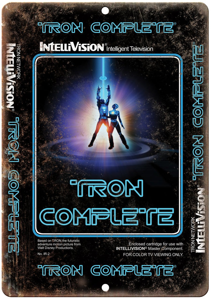 Tron Intellivision Video Game Box Art Metal Sign