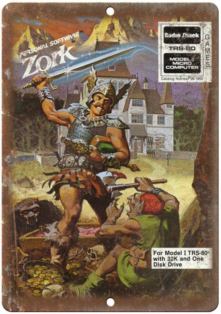 Zork Radio Shack TRS-80 Video Game Ad Metal Sign