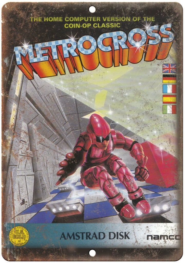 Metrocross Namco Home Computer Video Game Metal Sign