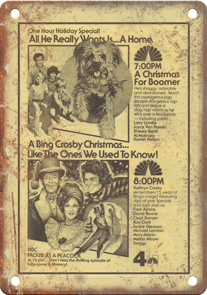 A Christmas for Boomer TV Show Ad Reproduction Metal Sign