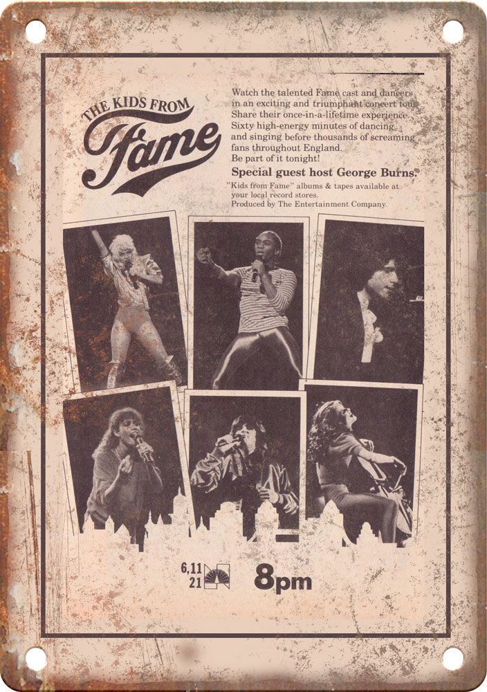 The Kids From Fame TV Show Ad Reproduction Metal Sign