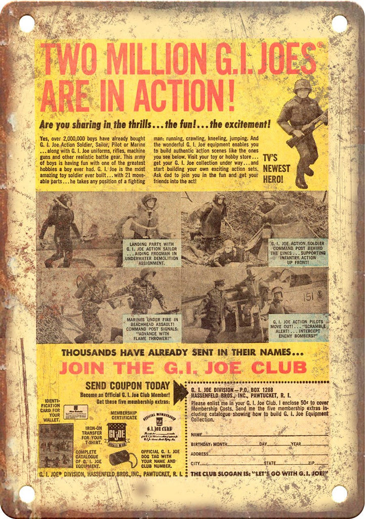 Vintage Soldier Comic Book Ad Metal Sign