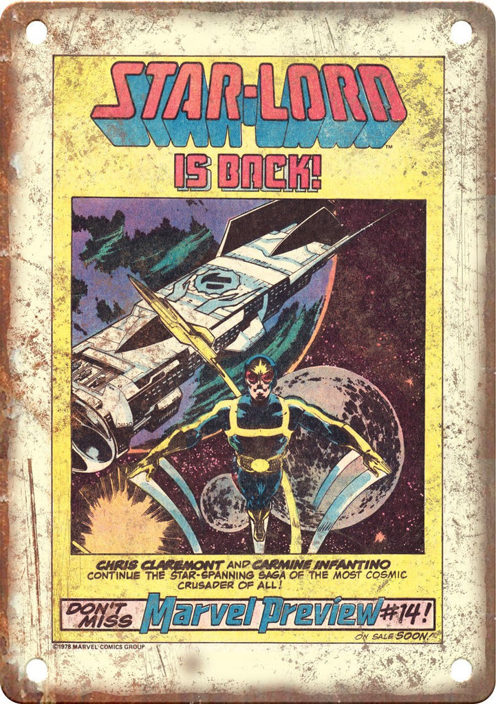 Vintage Star Lord Comic Book Ad  Metal Sign