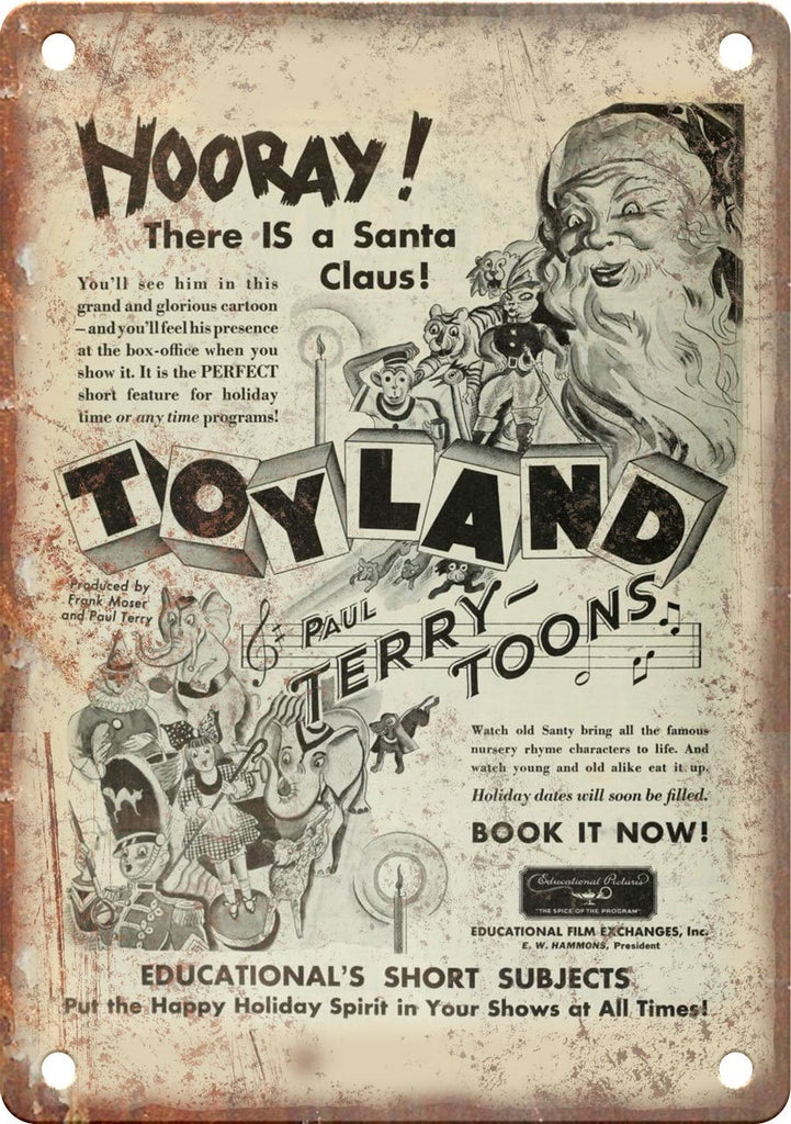 Toyland Retro Comic Book Ad Metal Sign