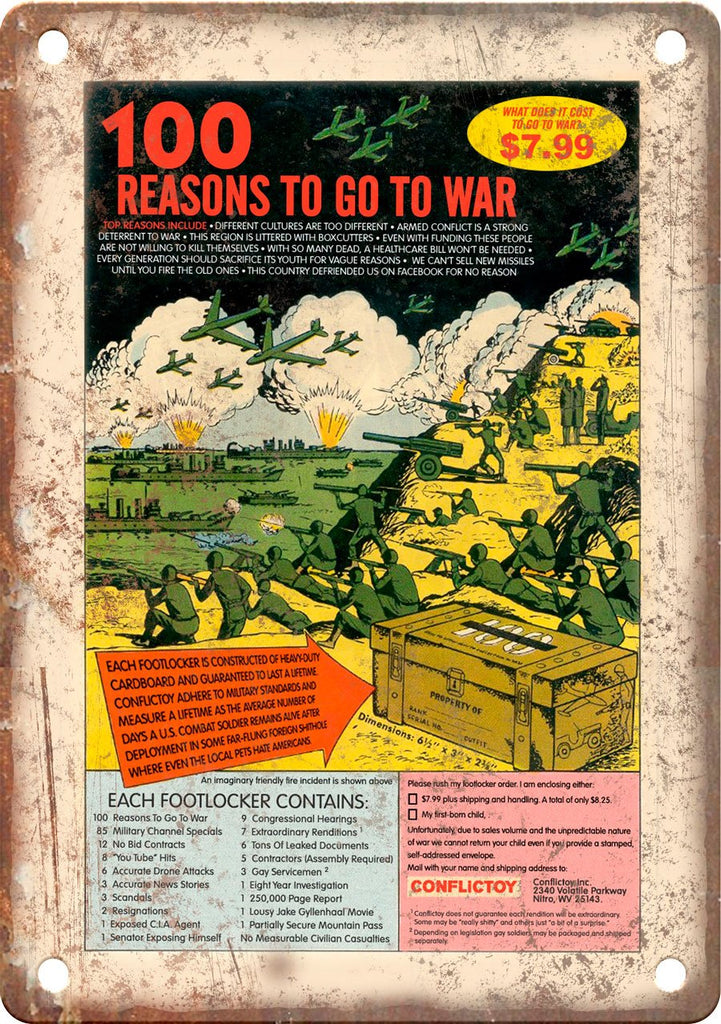 Army Footlocker Comic Book Ad Metal Sign